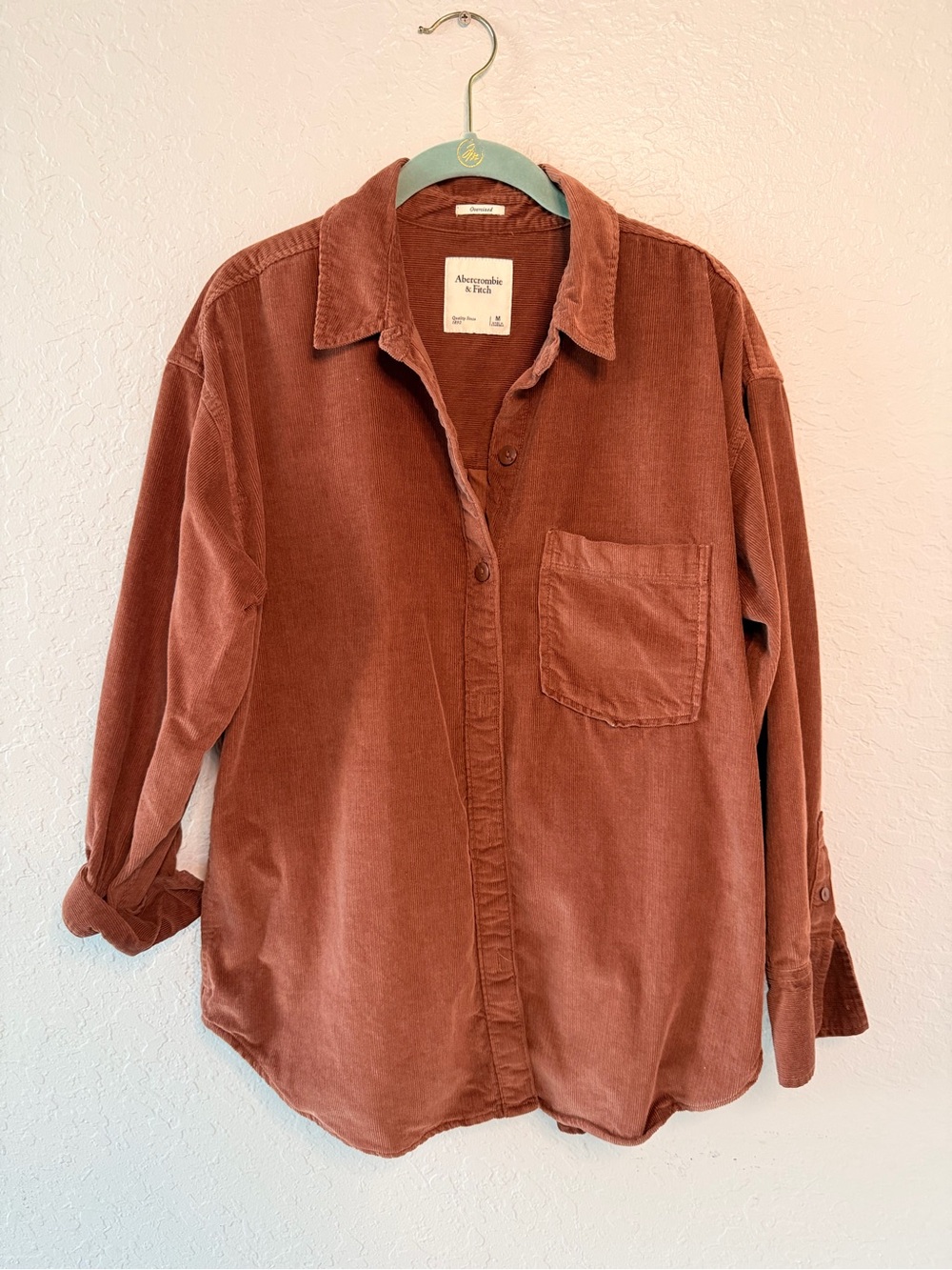 Abercrombie Rust Corduroy Shacket Oversized M